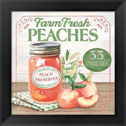 Framed Farm Fresh Peaches Print