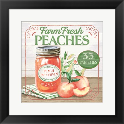 Framed Farm Fresh Peaches Print