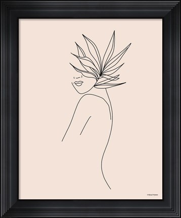 Framed Modern Figural Line Drawing Print