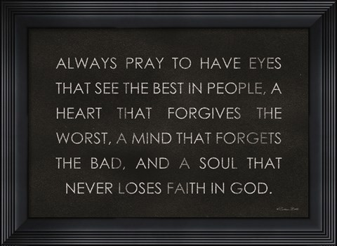 Framed Always Pray Print