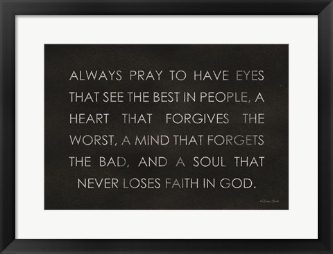 Framed Always Pray Print