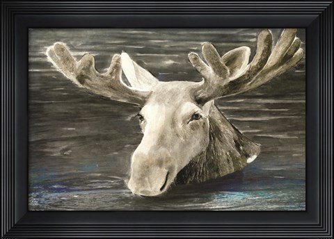 Framed Lake Moose Print