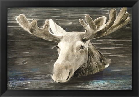 Framed Lake Moose Print