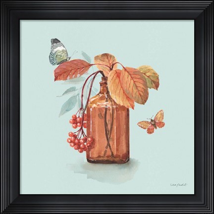 Framed Autumn in Nature 03 on Aqua Print