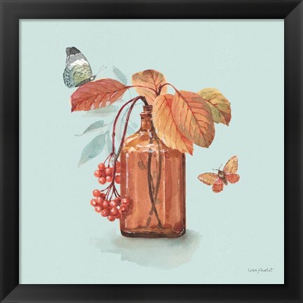 Framed Autumn in Nature 03 on Aqua Print