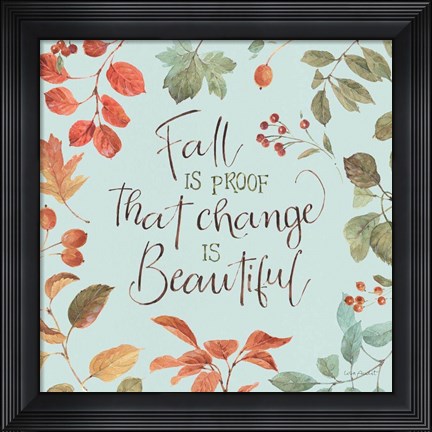 Framed Autumn in Nature 07 on Aqua Print