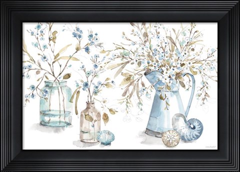 Framed Blue Escape Coastal 01 Print
