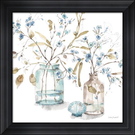 Framed Blue Escape Coastal 02 Print