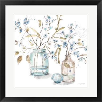 Framed Blue Escape Coastal 02 Print