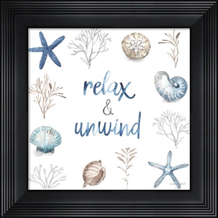 Framed Blue Escape Coastal 09 Print