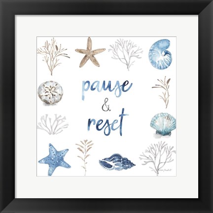 Framed Blue Escape Coastal 10 Print