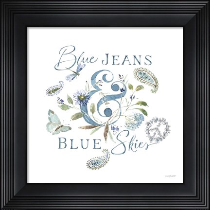 Framed Blue Jeans &amp; Blue Skies 01 Print