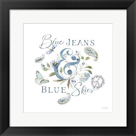 Framed Blue Jeans &amp; Blue Skies 01 Print