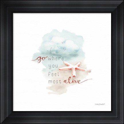 Framed Starfish on the Sand Print