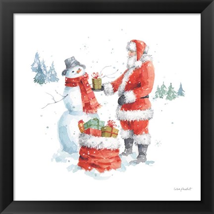 Framed Welcoming Santa 09 Print