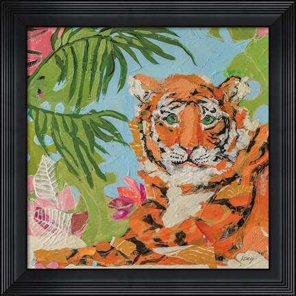 Framed Tiger at Rest Crop Print