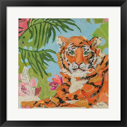 Framed Tiger at Rest Crop Print