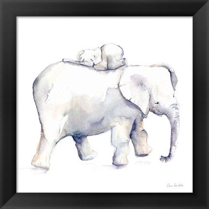 Framed Baby Elephant Love III Print