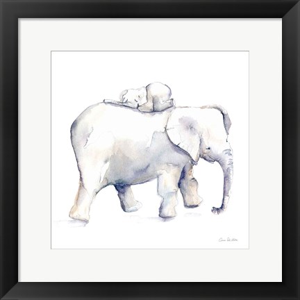 Framed Baby Elephant Love III Print