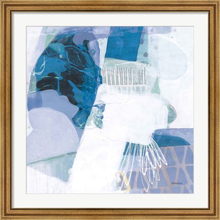 Framed Abstract Layers III Blue Print