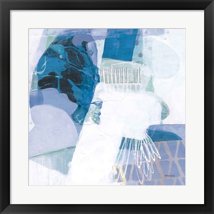 Framed Abstract Layers III Blue Print