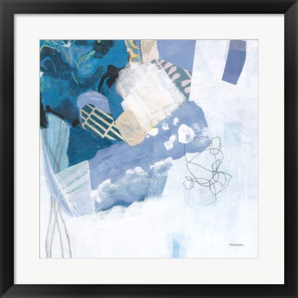 Framed Abstract Layers II Blue Print