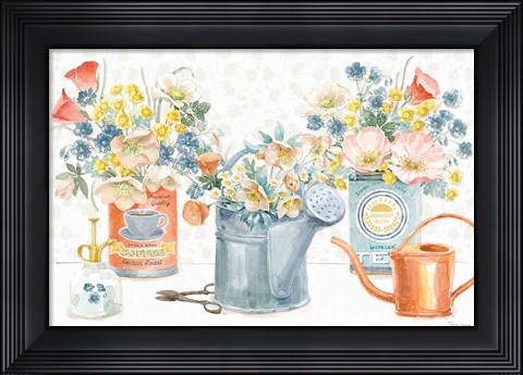 Framed Gardenscape I Print