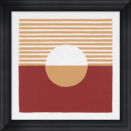 Framed Reflection III Red Yellow Print