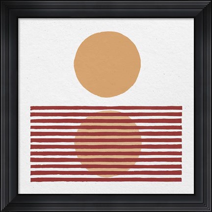 Framed Reflection I Yellow Red Print