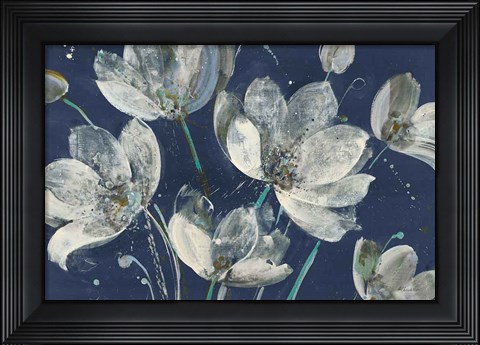 Framed Translucent Garden with Light Blue Print