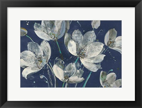 Framed Translucent Garden with Light Blue Print