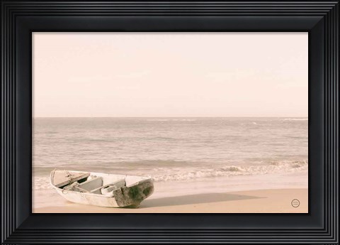 Framed Fishing Boat at Sunset Print