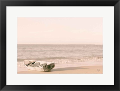 Framed Fishing Boat at Sunset Print