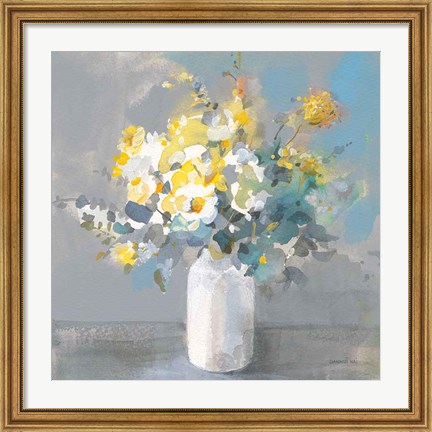 Framed Touch of Spring I White Vase Print