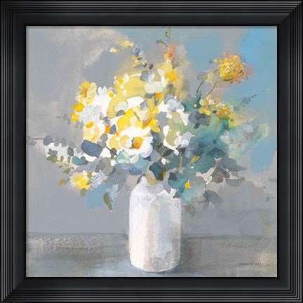 Framed Touch of Spring I White Vase Print