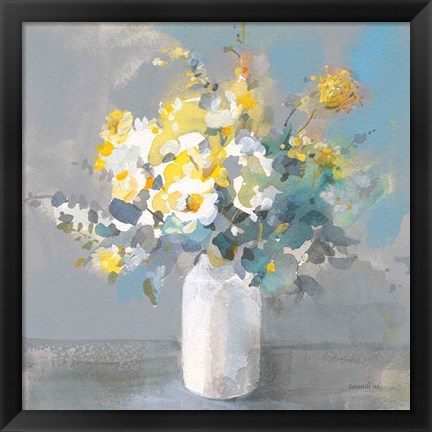 Framed Touch of Spring I White Vase Print