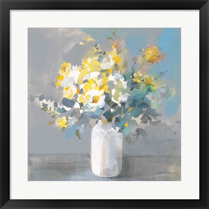 Framed Touch of Spring I White Vase Print