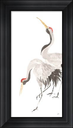 Framed Scroll Crane IV Print