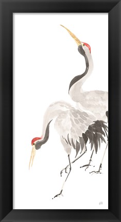 Framed Scroll Crane IV Print