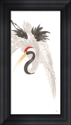 Framed Scroll Crane III Print