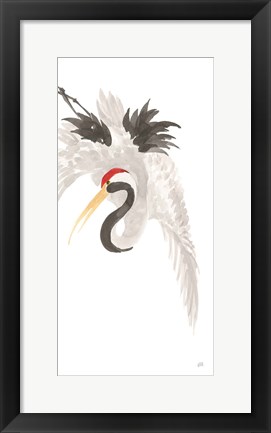 Framed Scroll Crane III Print