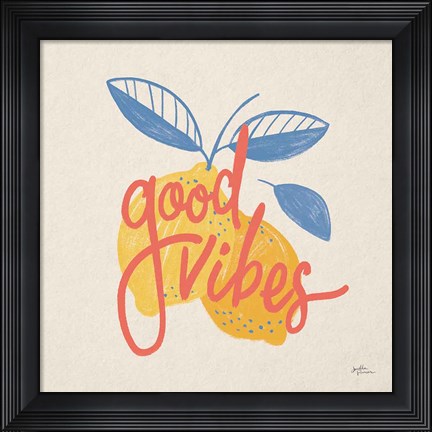 Framed Good Vibes Lemons I Bright Print