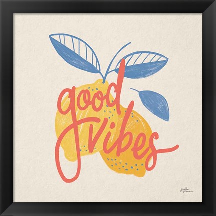 Framed Good Vibes Lemons I Bright Print