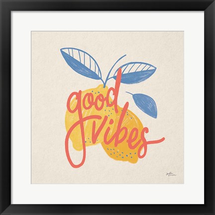 Framed Good Vibes Lemons I Bright Print