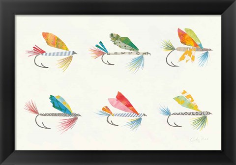 Framed Angling in the Stream Lures II Print