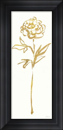 Framed Floral Line II White Gold Print