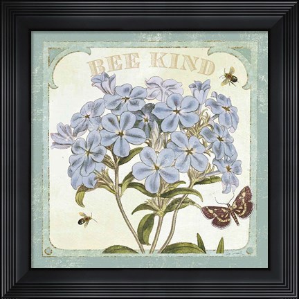 Framed Parisian Flowers II Bees Print
