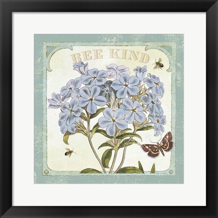 Framed Parisian Flowers II Bees Print