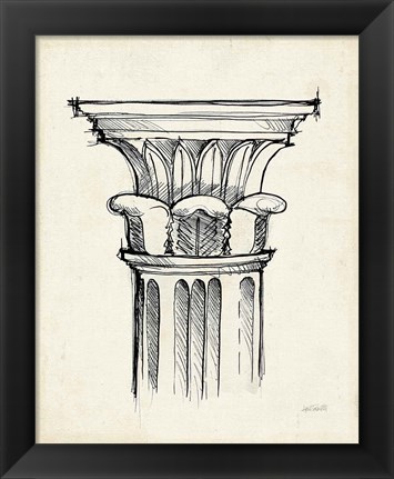 Framed Museum Sketches VIII Off White Print