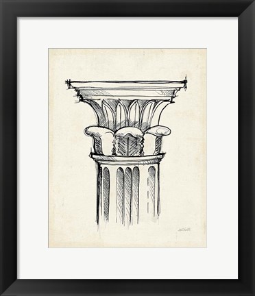 Framed Museum Sketches VIII Off White Print